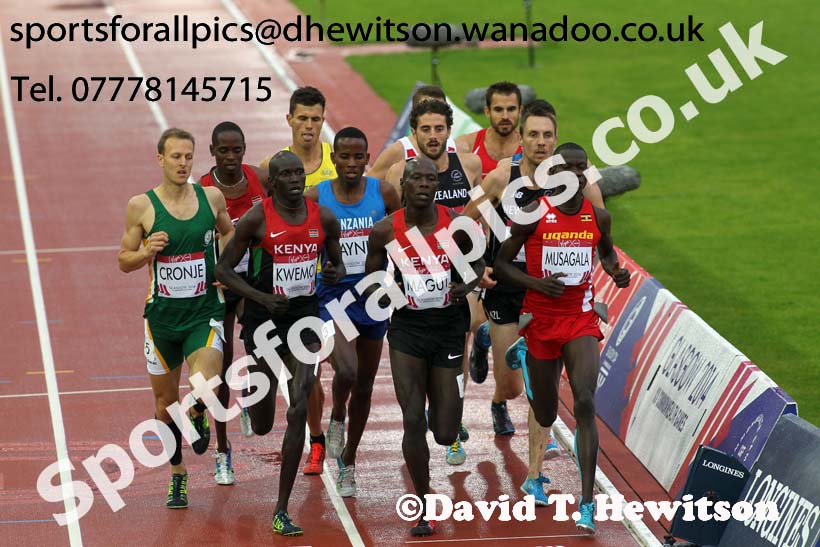 Mens 1500 metres at the Commonwealth Games, Glasgow. Photo: David T. Hewitson/Sports for All Pics
